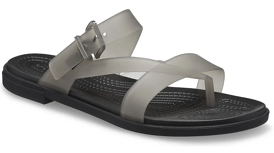 Crocs Tulum Translucent Toe Post Sandal Black