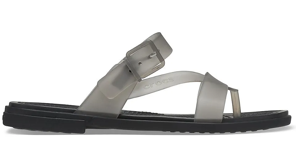 Crocs Tulum Translucent Toe Post Sandal Black