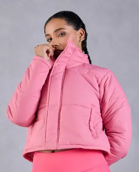 Cropped Puffer Jacket Pink