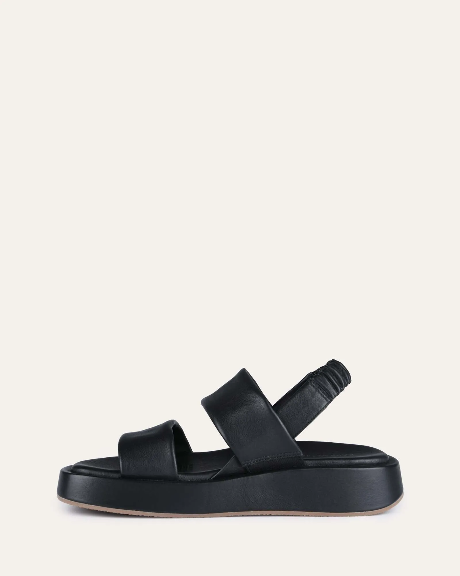 DANA FLAT SANDALS BLACK LEATHER