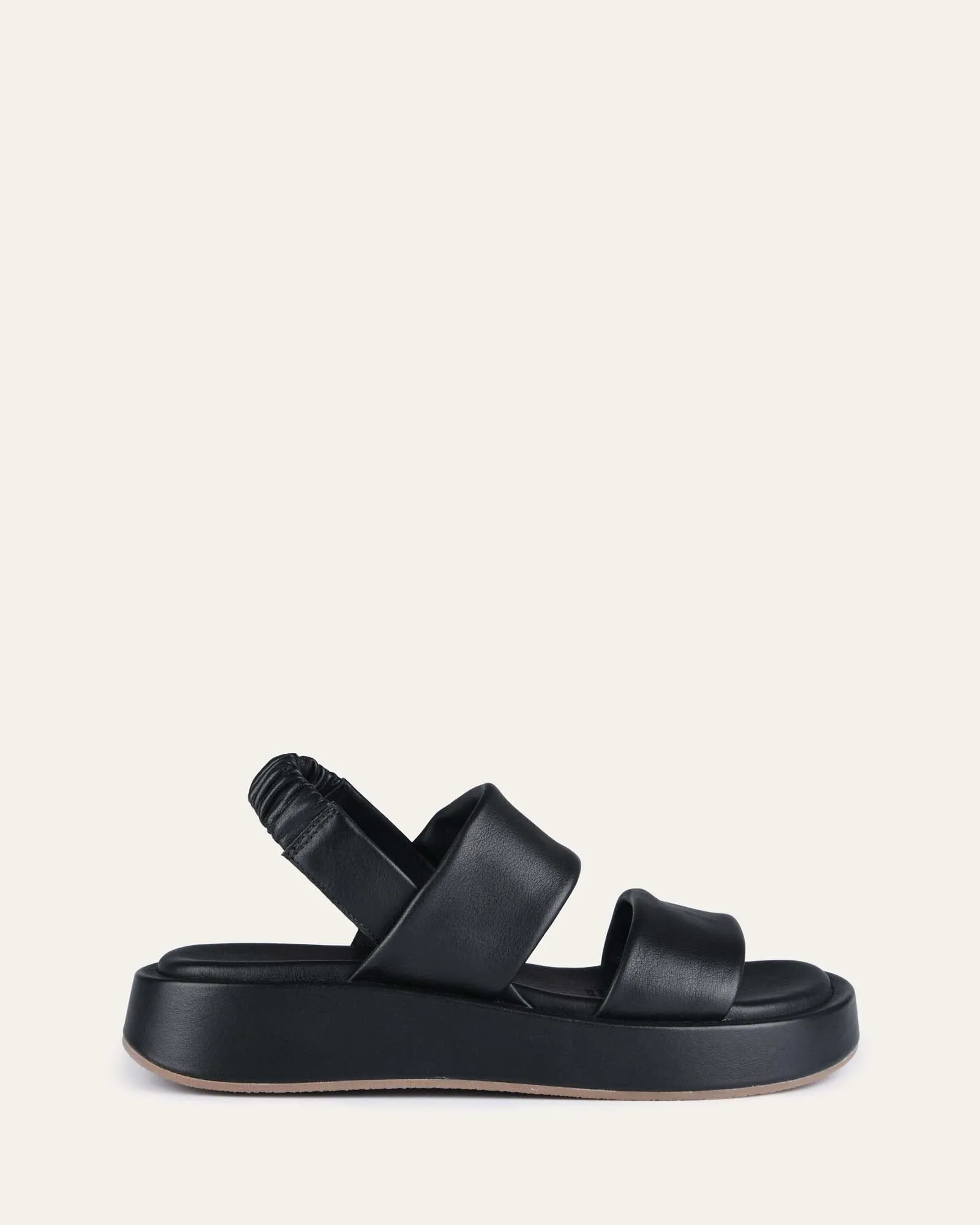 DANA FLAT SANDALS BLACK LEATHER