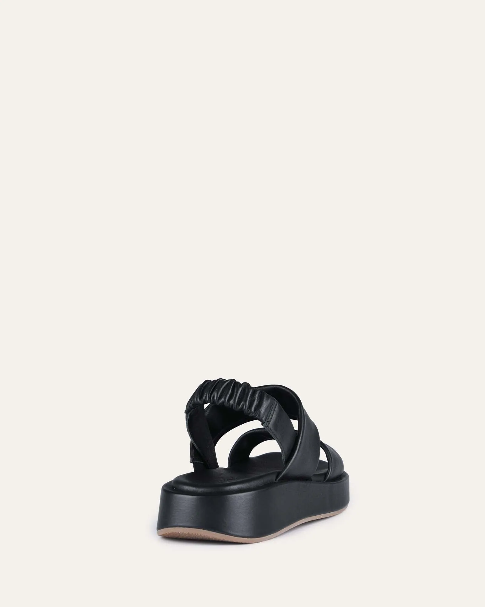 DANA FLAT SANDALS BLACK LEATHER