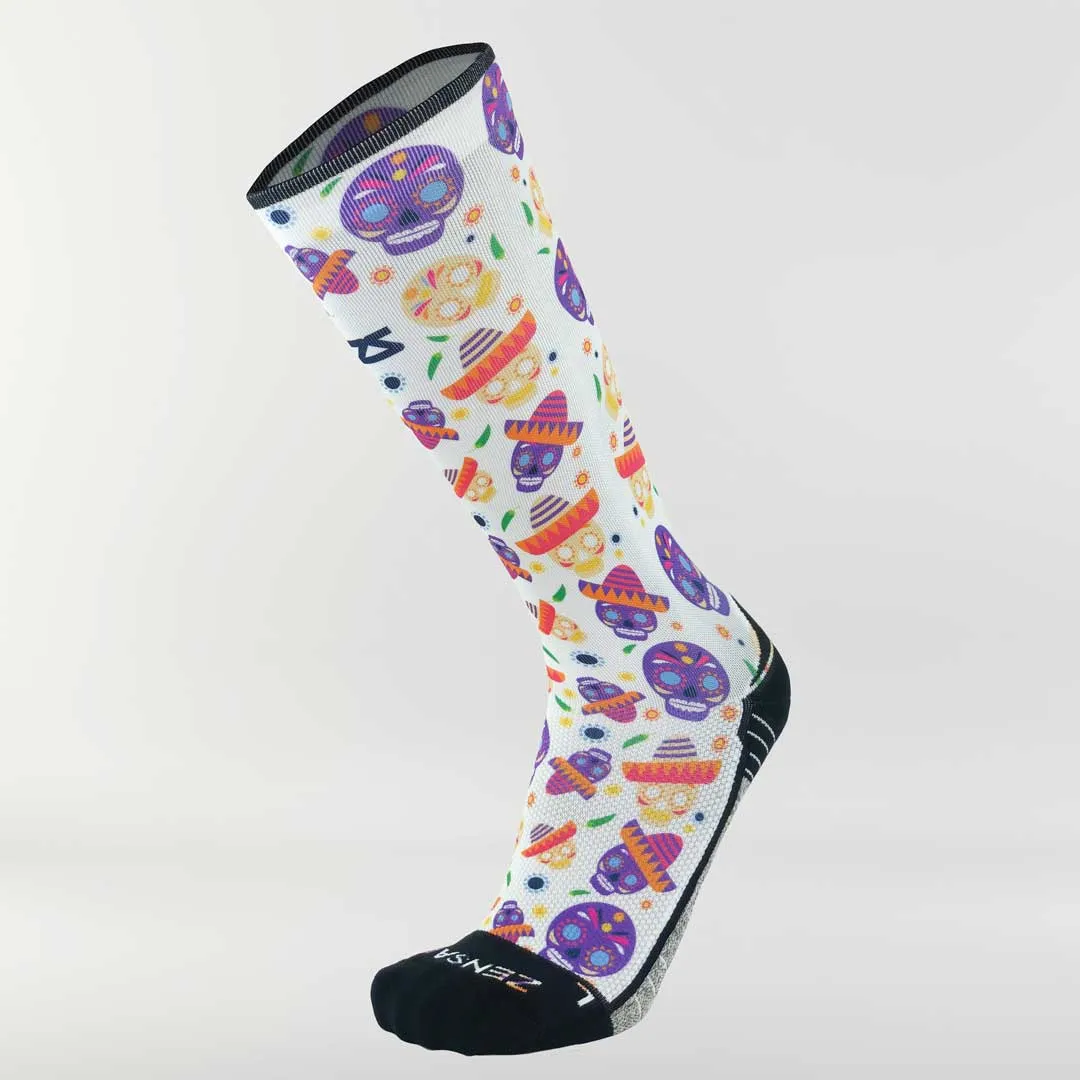 Day of the Dead Doodle Compression Socks (Knee-High)