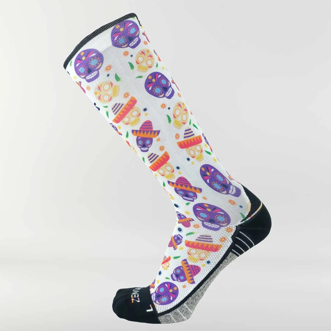 Day of the Dead Doodle Compression Socks (Knee-High)