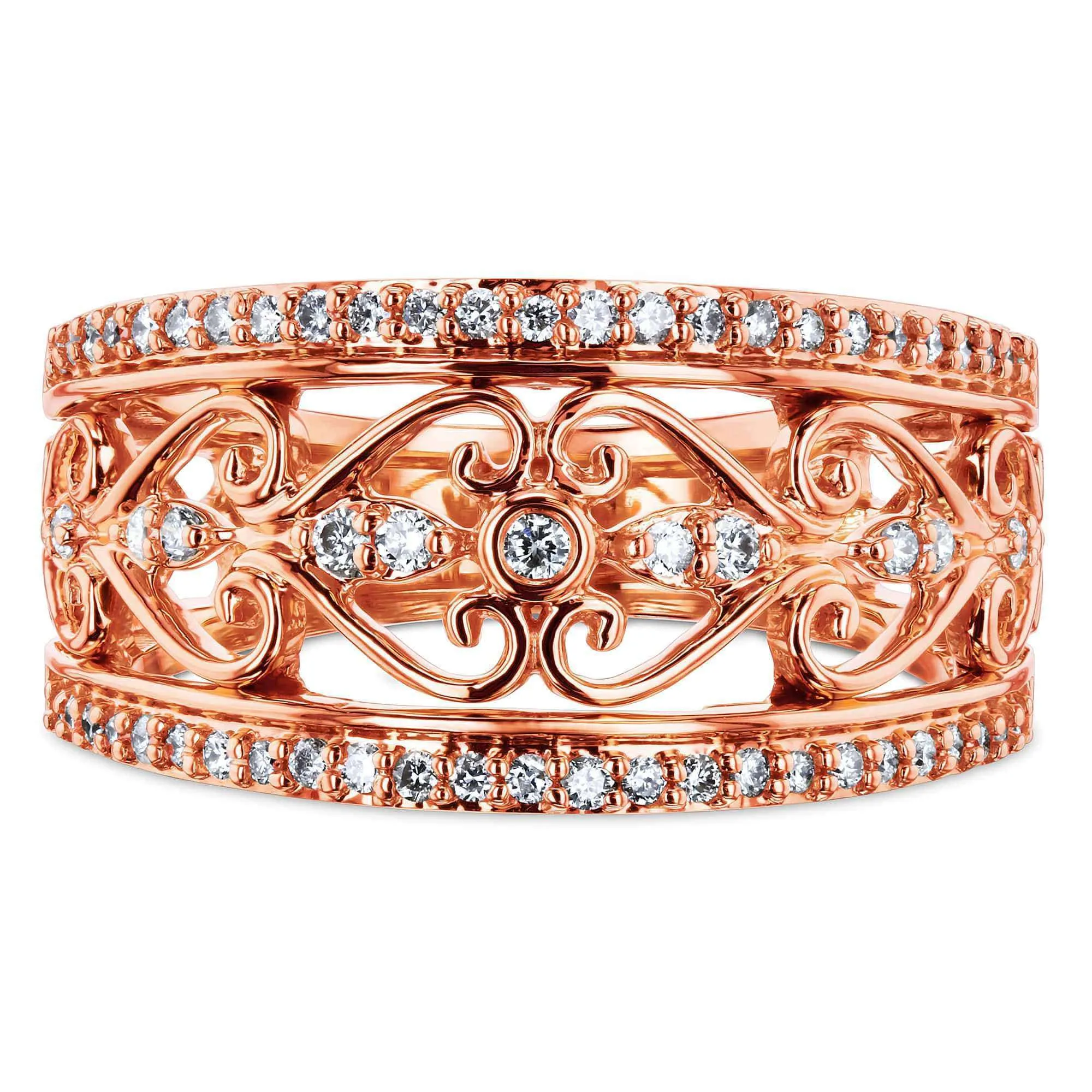 Diamond Lambeth Scrolls Filigree Ring