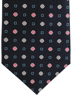 E. Marinella Tie Dark Blue Geometric SALE