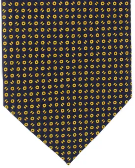 E. Marinella Tie Dark Blue Orange Geometric Design