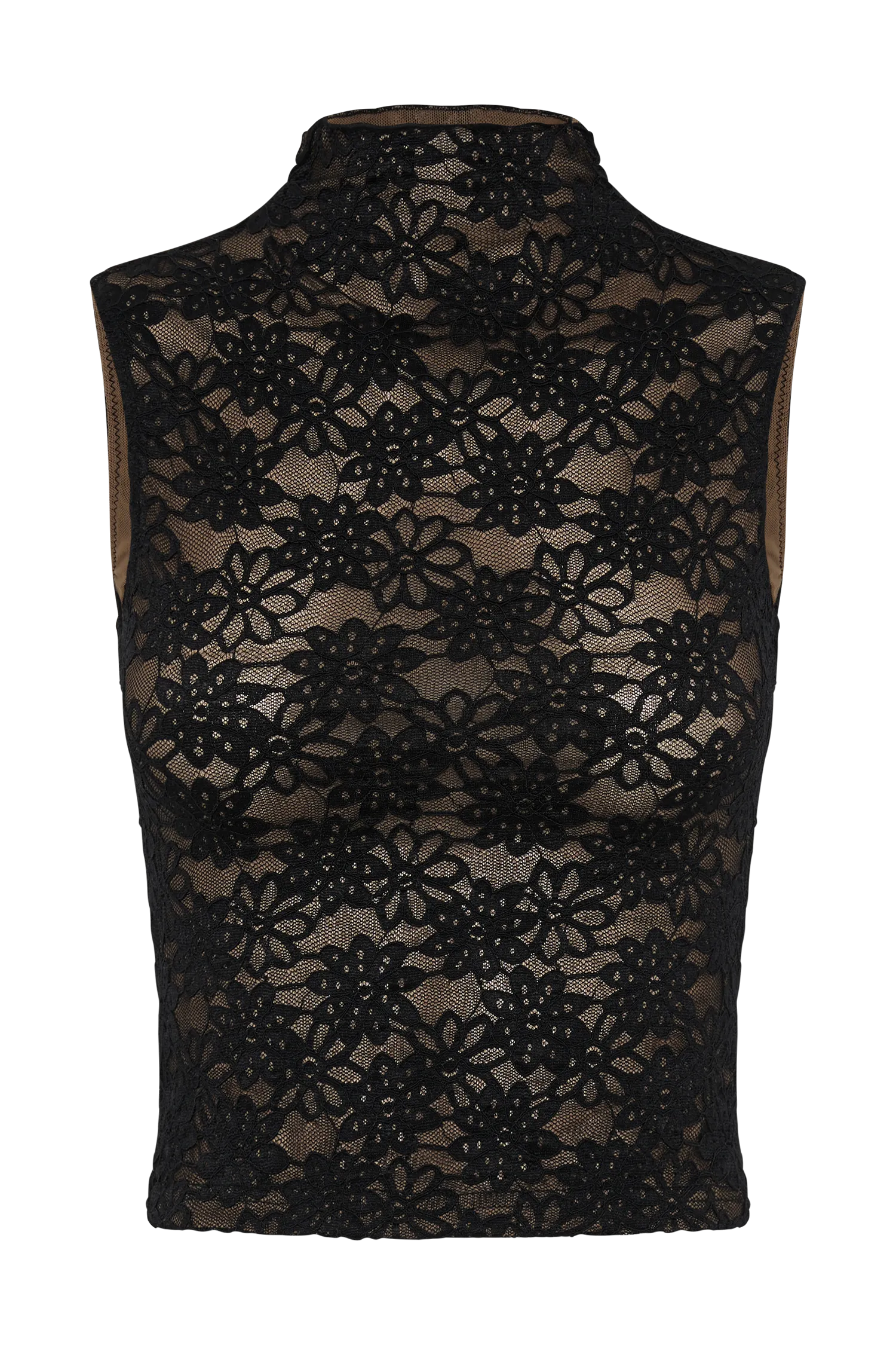 Black Elegant Elska Lace High Neck Top