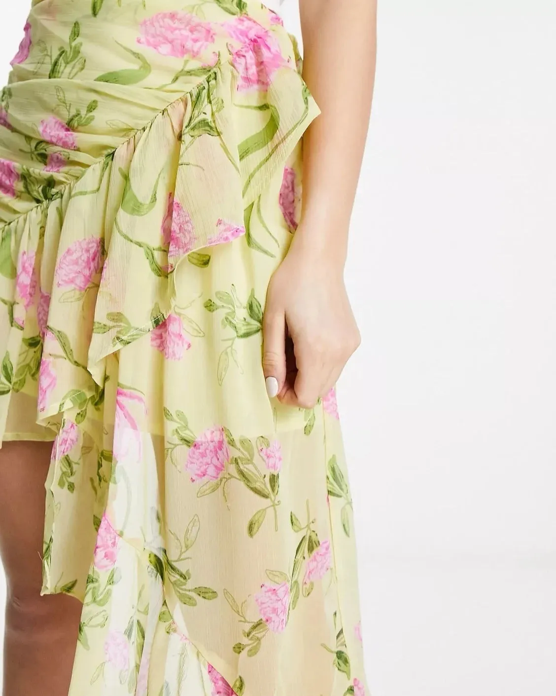 FLORAL PRINTED FLOUNCE SKIRT