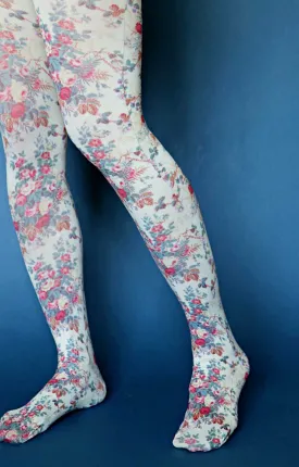 Gift of Flowers Printed Art Tights