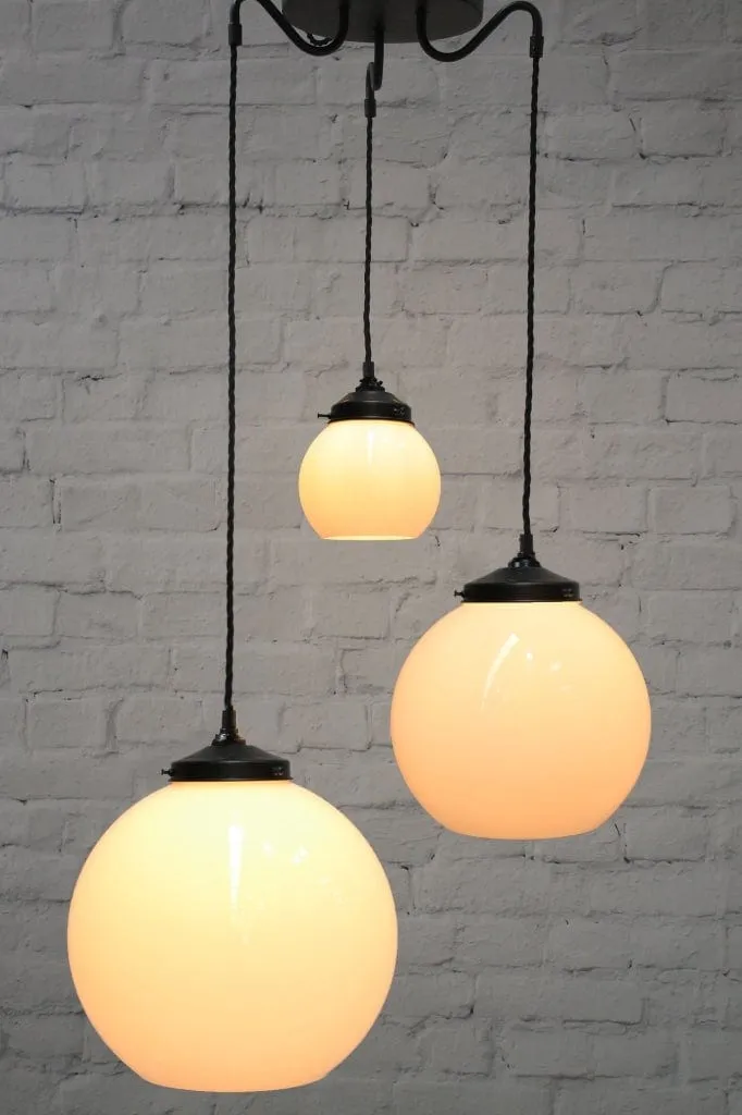 Glass Ball Pendant Light - 3 Drop