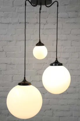 Glass Ball Pendant Light - 3 Drop