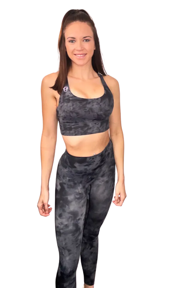 Imperial Graphite Marble Sports Bra