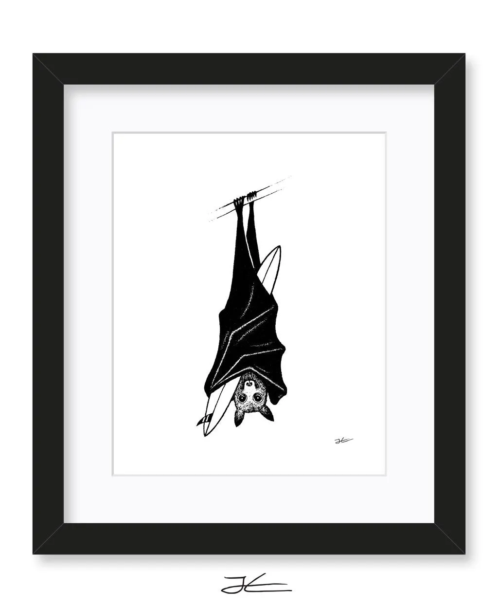 Inktober Bat - Print/ Framed Print