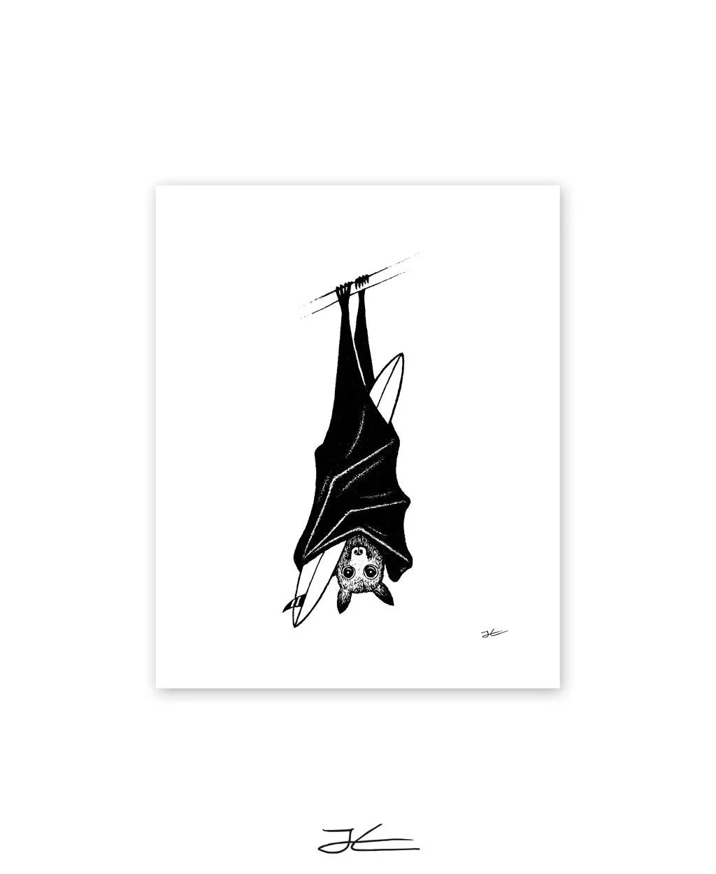 Inktober Bat - Print/ Framed Print