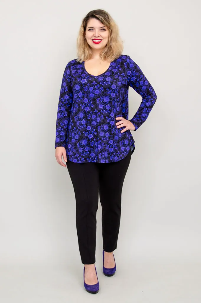 Jackie Long Sleeve, Snow Flower, Bamboo - Final Sale