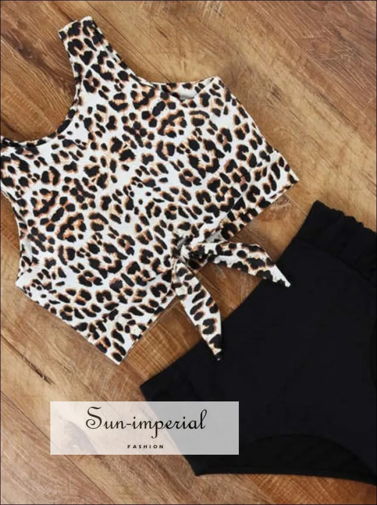 Knot front top with Dot High Waist Bikini Set New Prints 2022