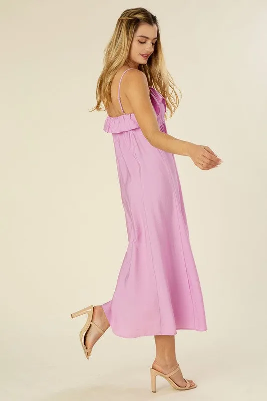 Lavender Ruffle Maxi Dress