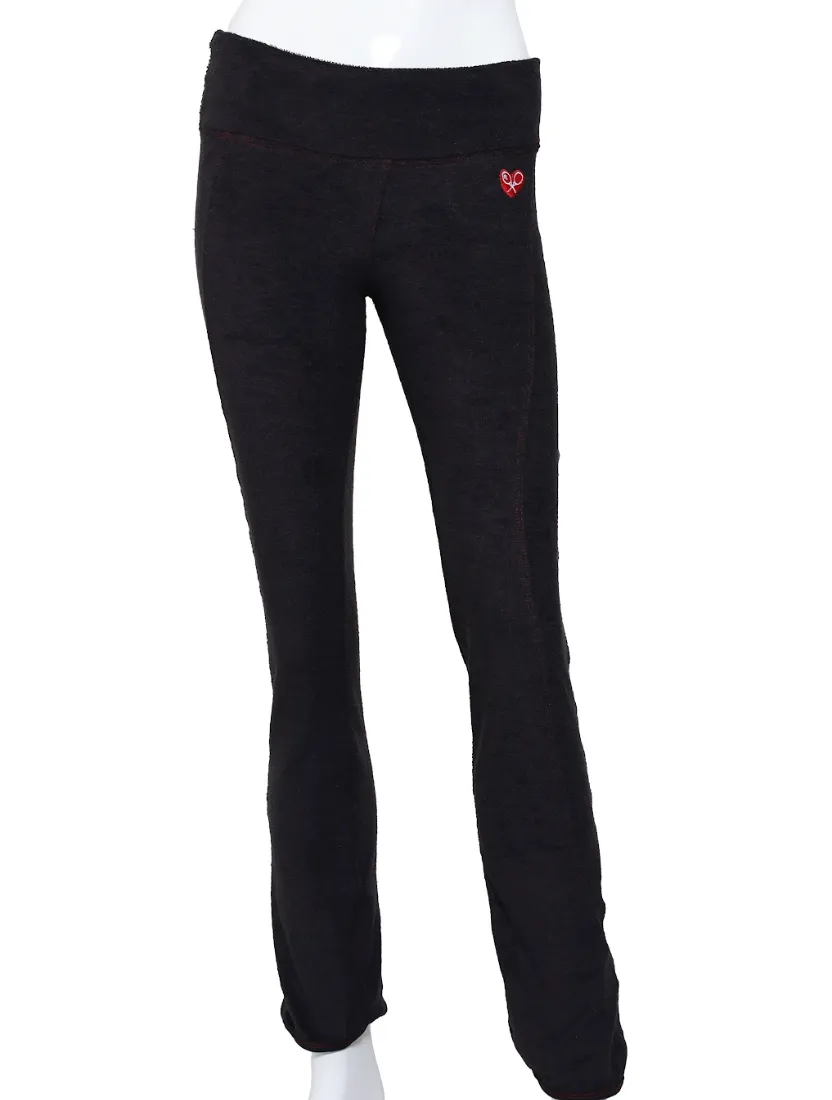 Leg Lengthening Pants Black Dimple With Red Stitching