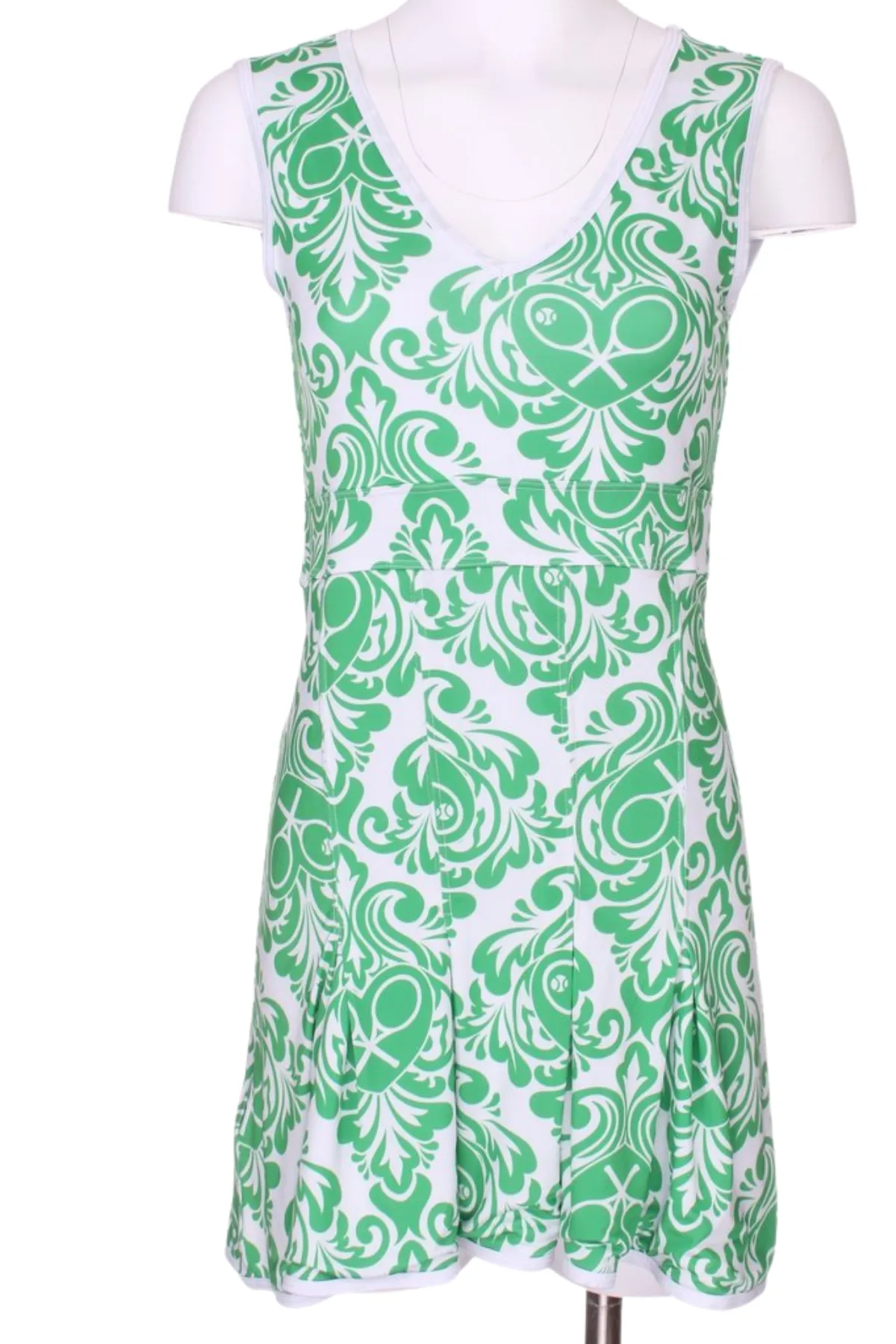 Limited Damask   Green on White Angelina Tennis Dress