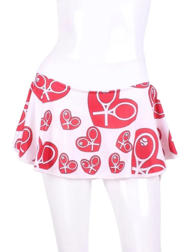 Limited Random Heart LOVE O Skirt on White