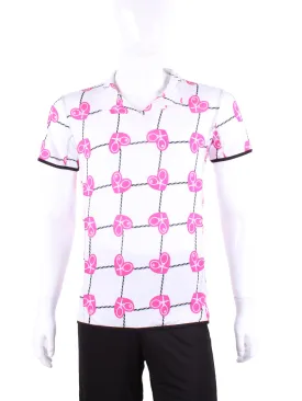 Limited Short Men’s Polo Shirt Pink Hearts & Net