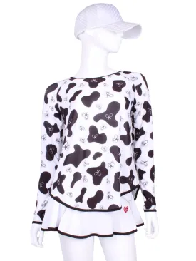 Limited Tie Back Tee Long Sleeve Cow Print