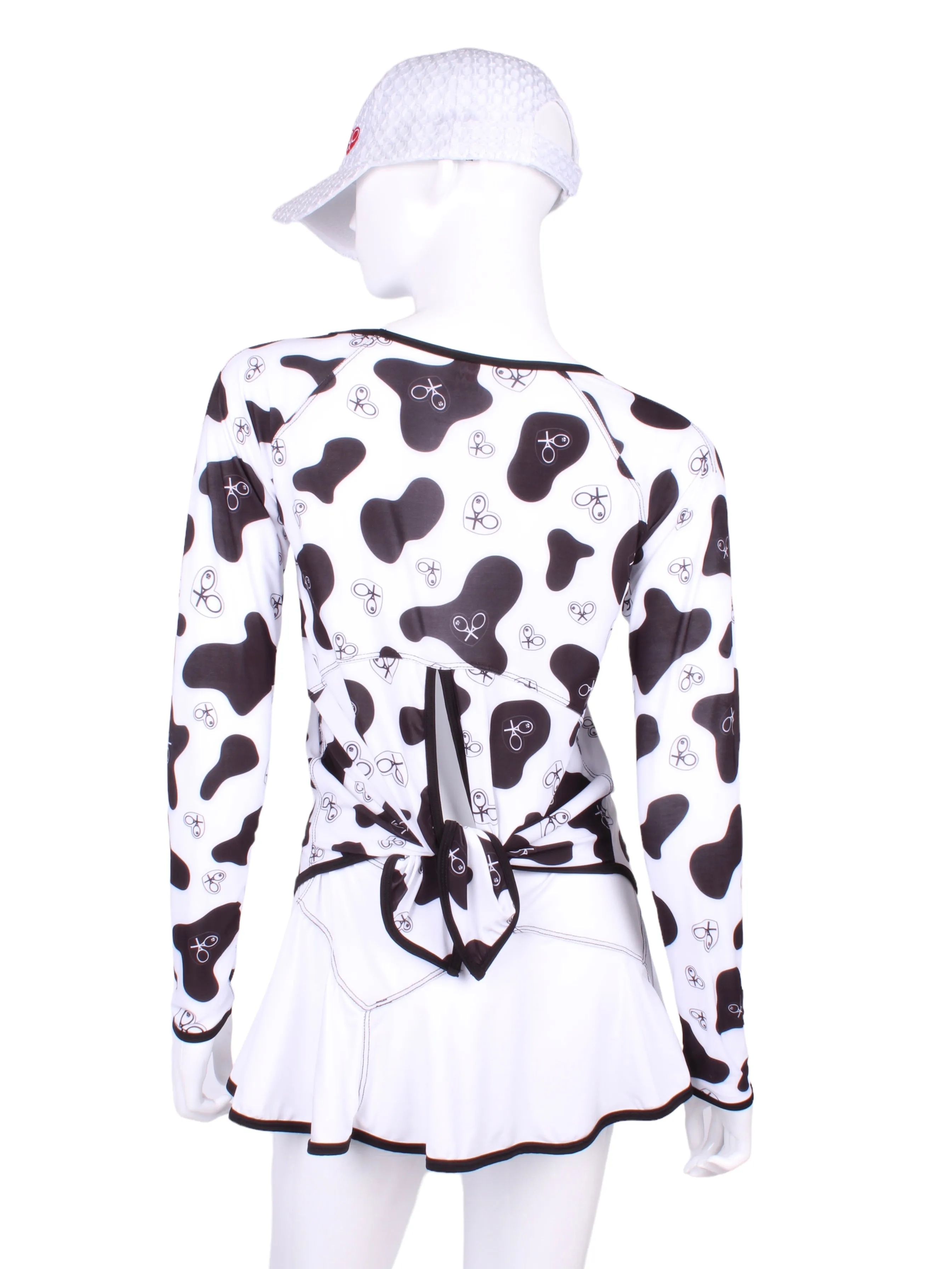 Limited Tie Back Tee Long Sleeve Cow Print