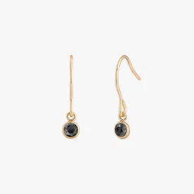 Little Black Bezel Drop Earrings