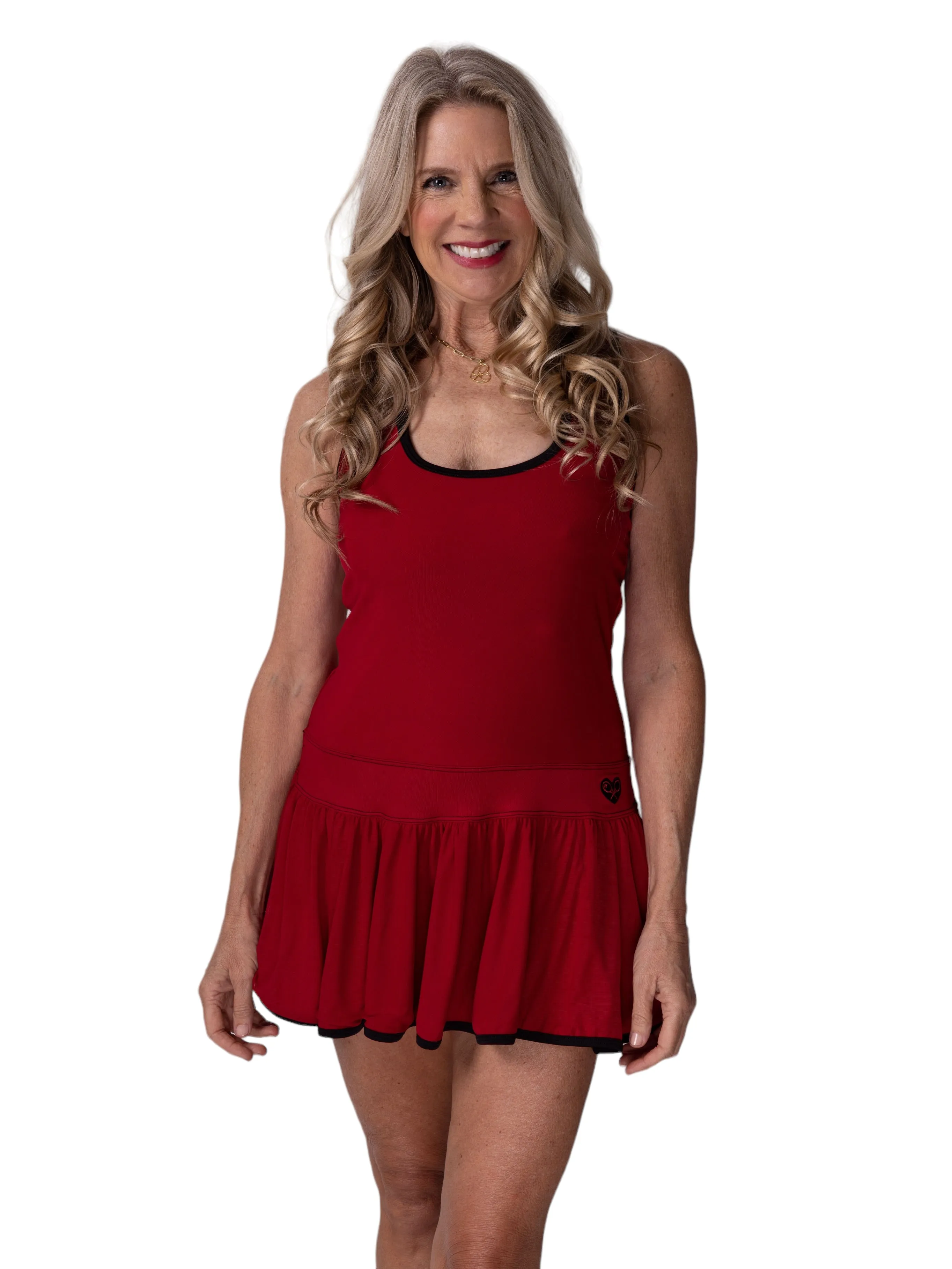 Longer Solid Red Sandra Dee Dress