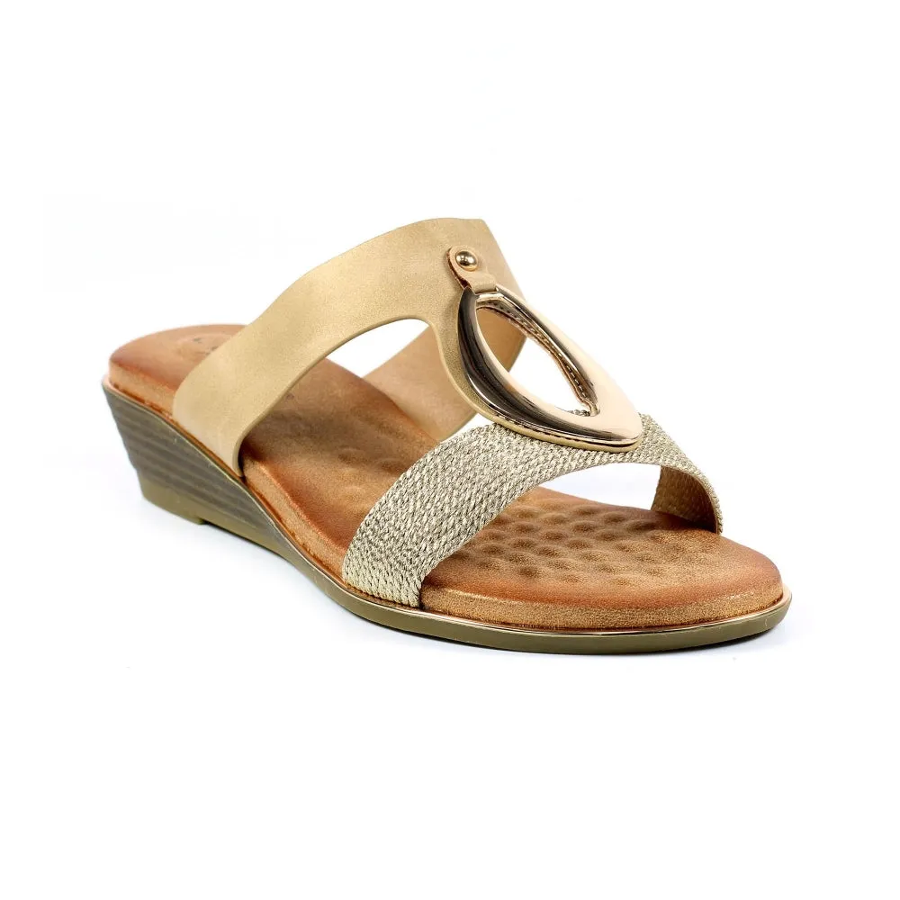 Lunar JLH434 BG - Lunar Porto Beige Wedge Sandal