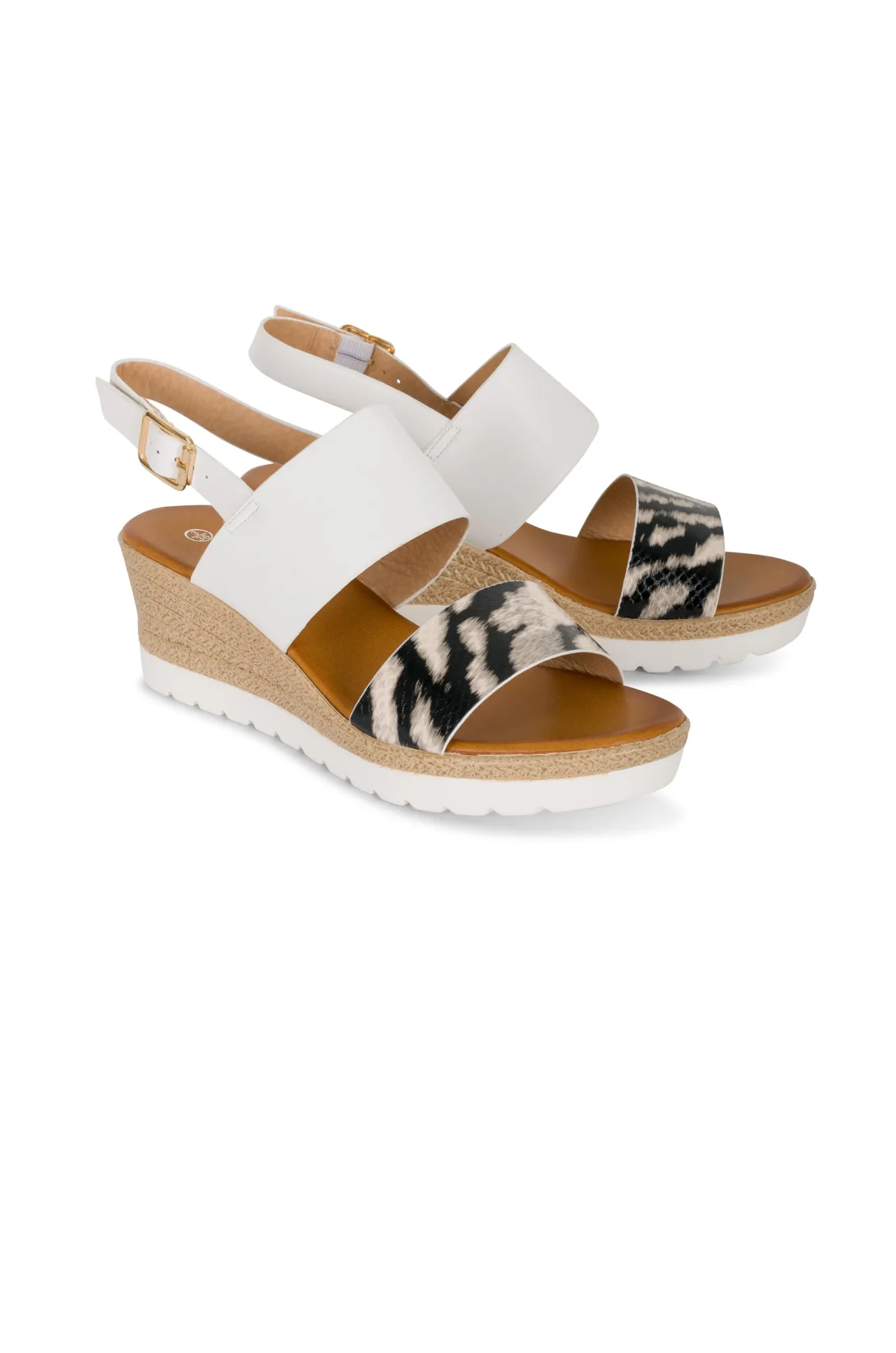 Lunar Snake Print Wedge Heel Sandal | WHITE SNAKE PRINT | ZELDA TT