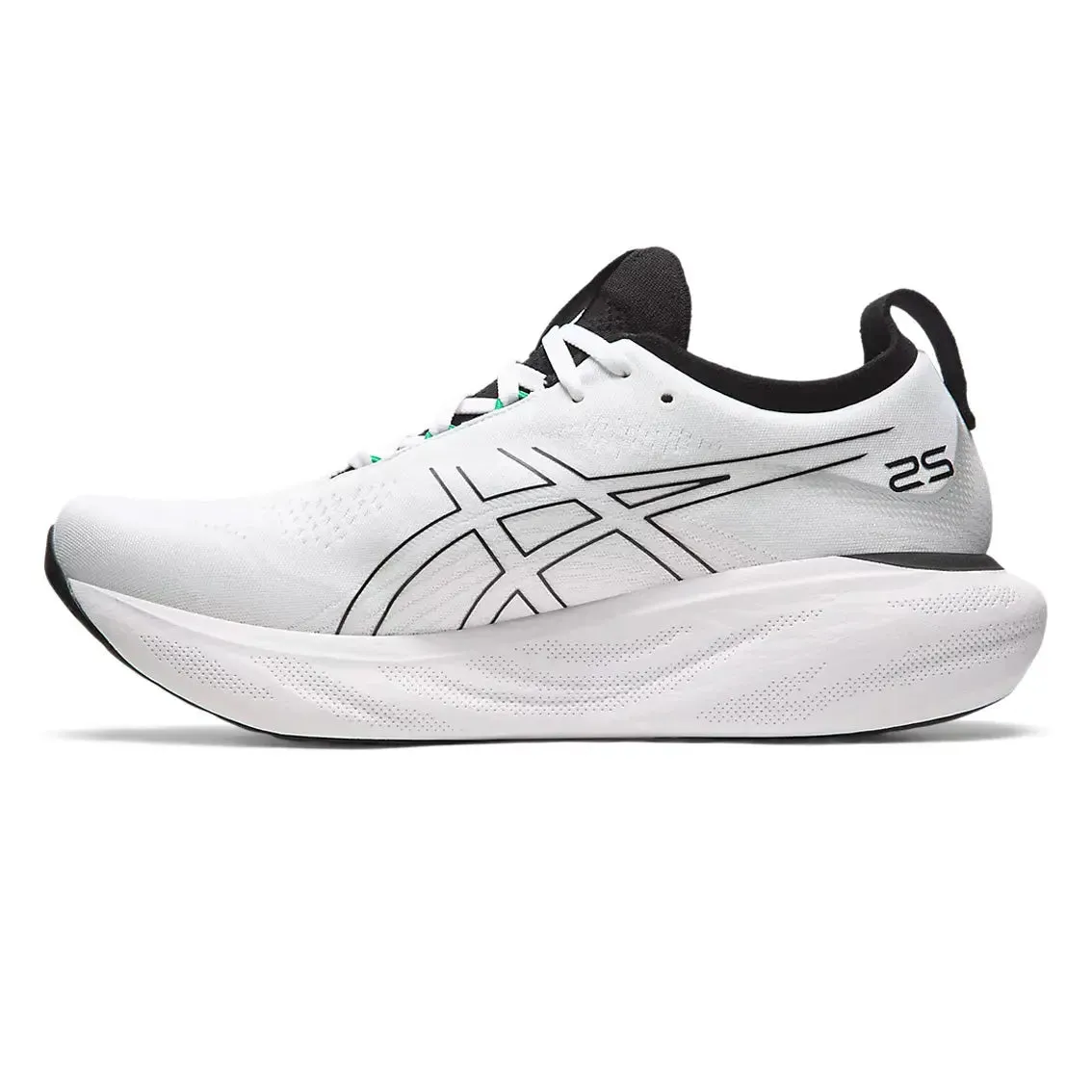 Mens ASICS Gel-Nimbus 25 - White/ Black