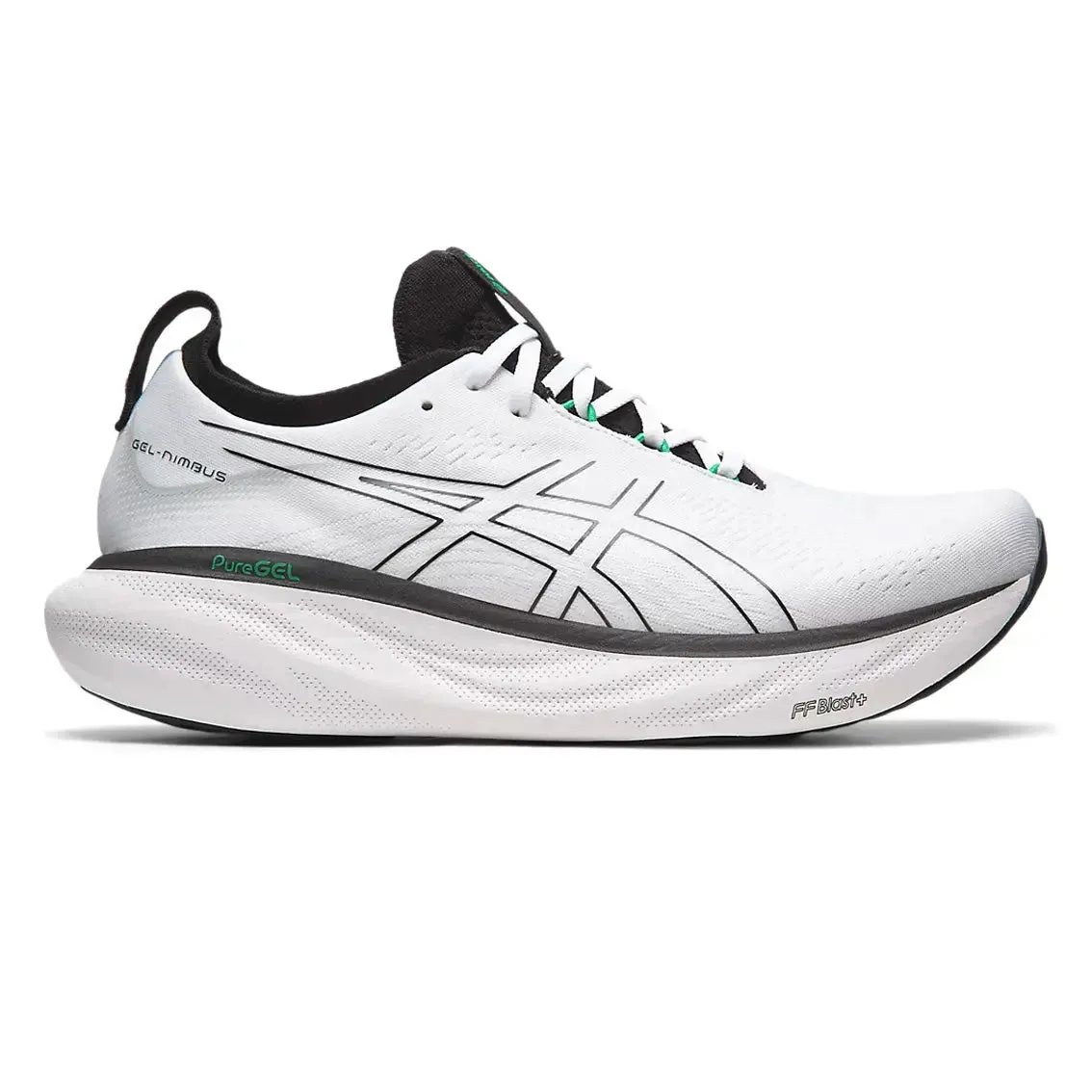 Mens ASICS Gel-Nimbus 25 - White/ Black