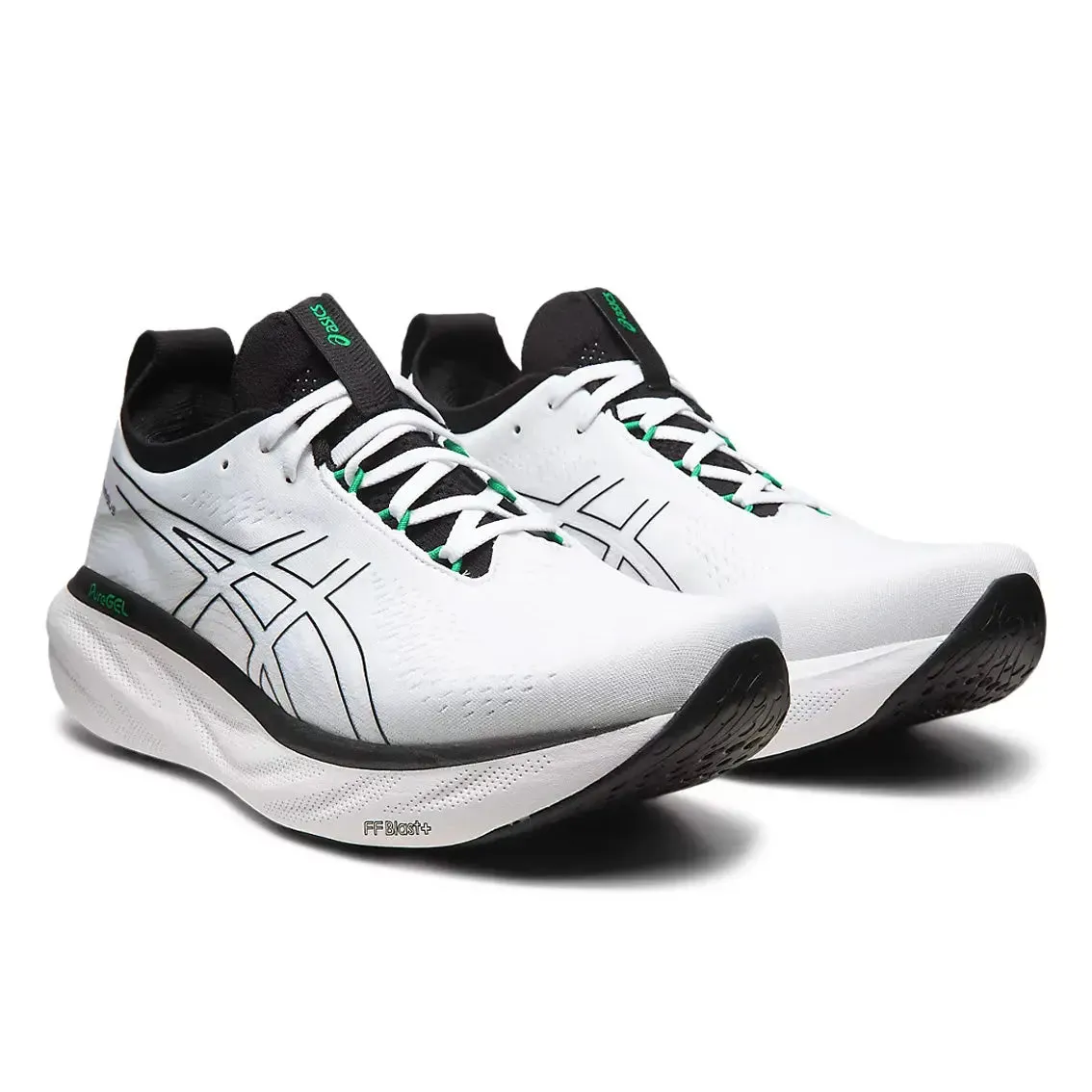 Mens ASICS Gel-Nimbus 25 - White/ Black