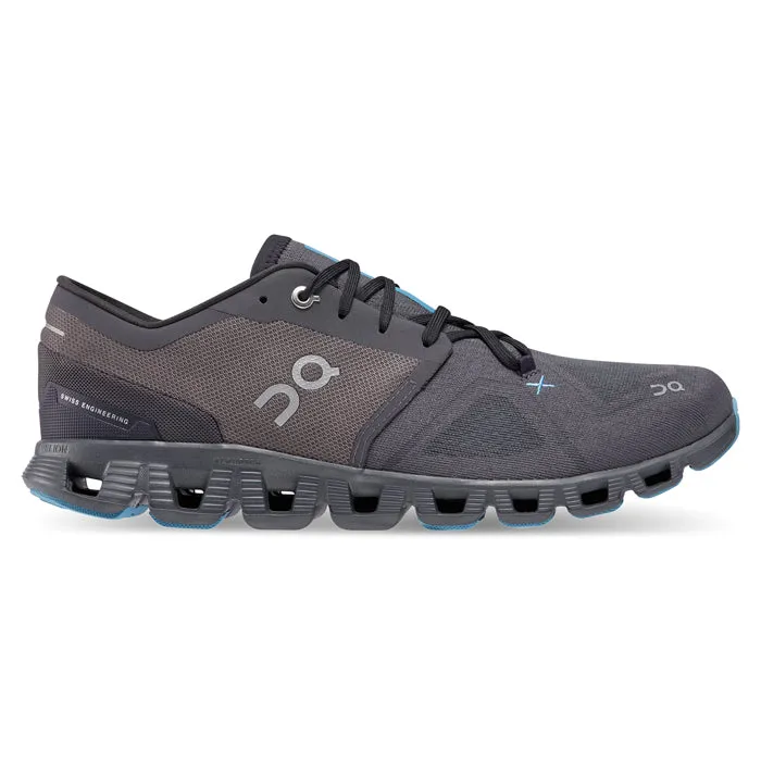 Optimized Title: Mens On Running Cloud X 3 Sneakers in Eclipse/Magnet - High-Performance Athletic Shoes