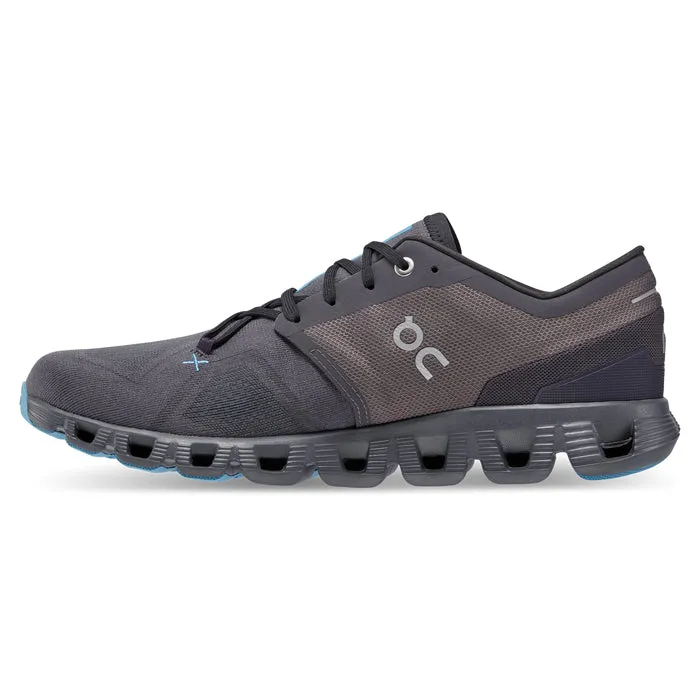 Optimized Title: Mens On Running Cloud X 3 Sneakers in Eclipse/Magnet - High-Performance Athletic Shoes