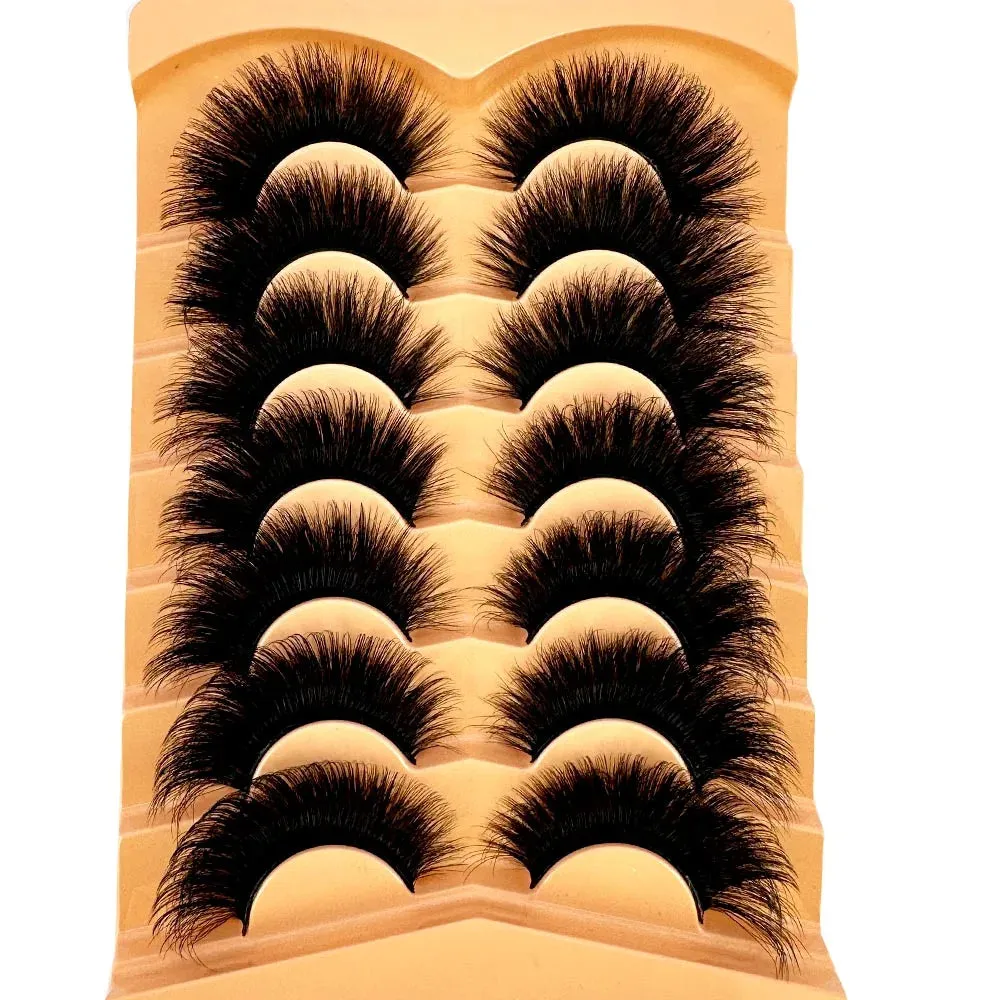 NEW 7pairs Fake Eyelashes Thick Long False Eyelashes Dramatic Lashes 3D Faux Mink Eyelashes Wholesale Full Strip Lashes Makeup