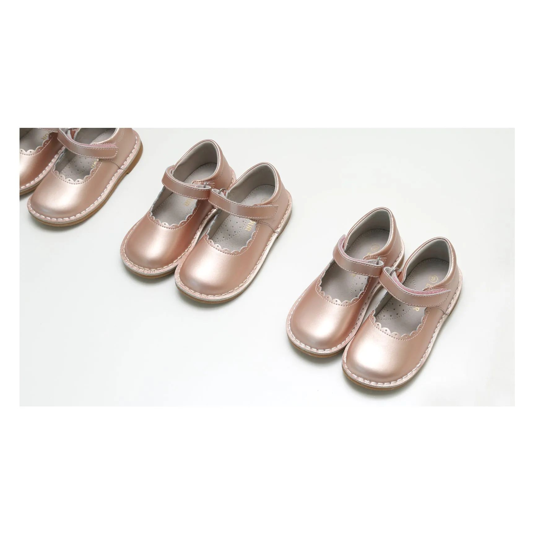 Online Exclusive - Caitlin Pink Gold Scalloped Mary Jane