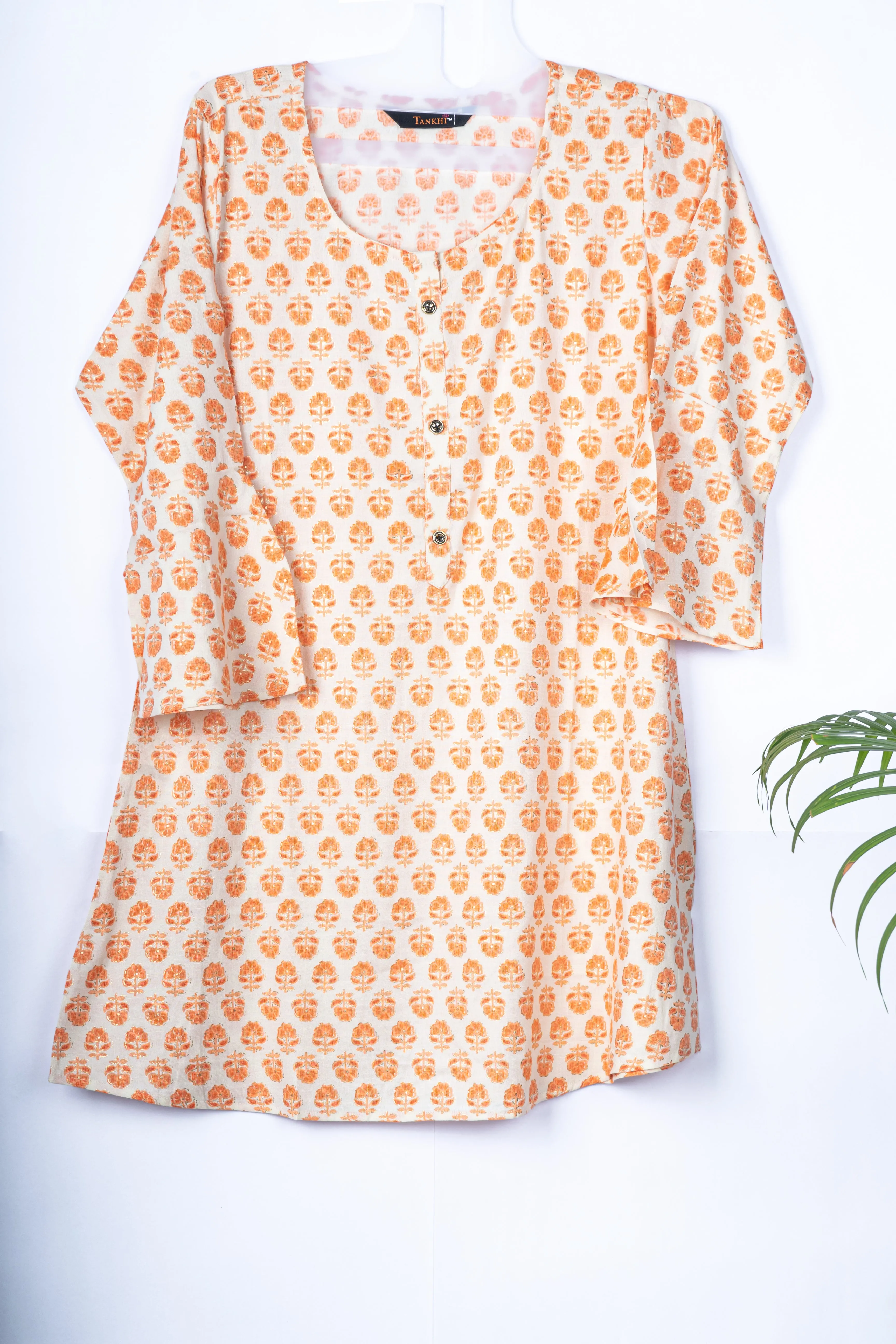 ORANGE PRINTED TUNIC