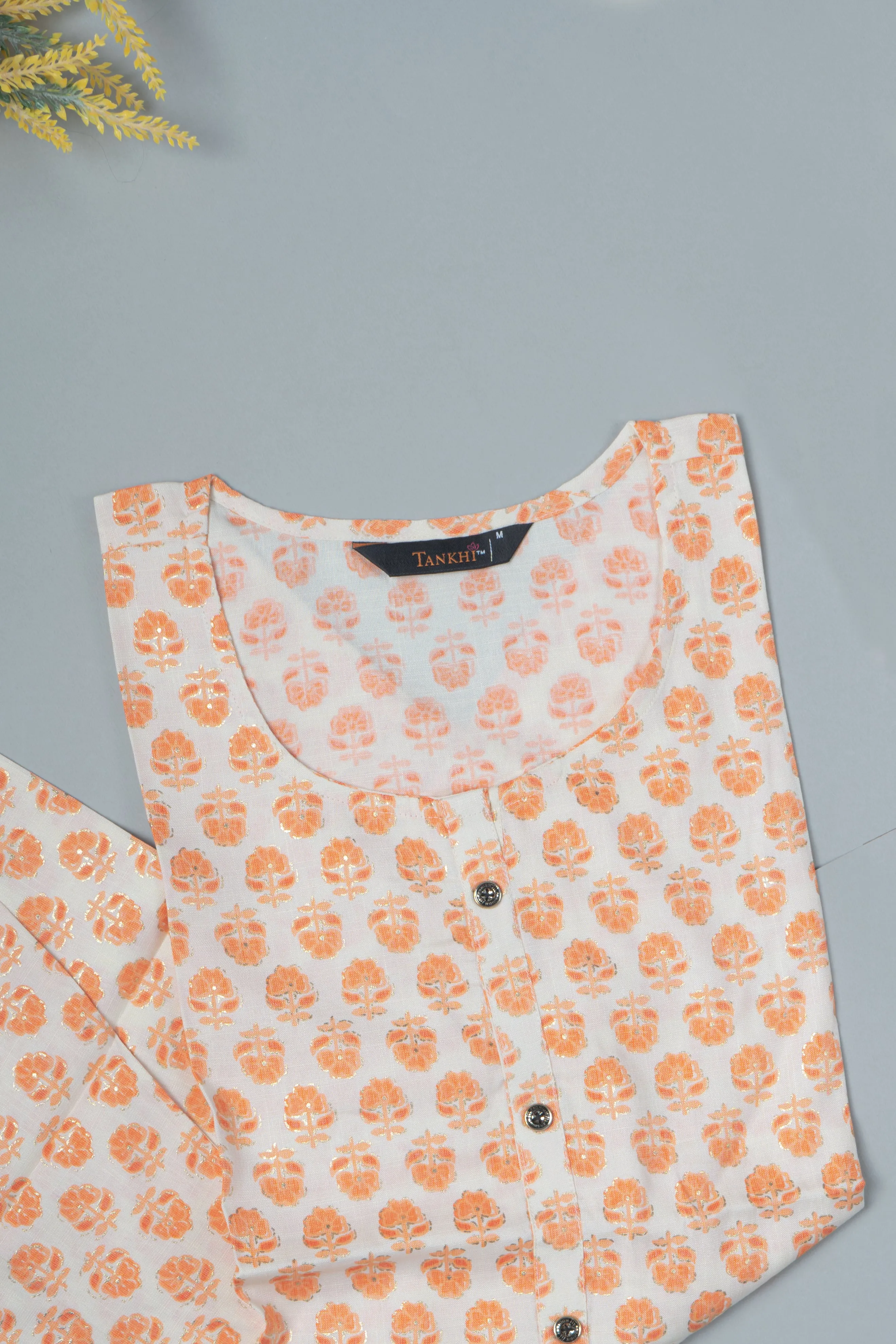 ORANGE PRINTED TUNIC