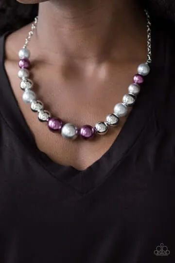 Paparazzi  Accessories - Take Note #N761 Peg - Purple Necklace