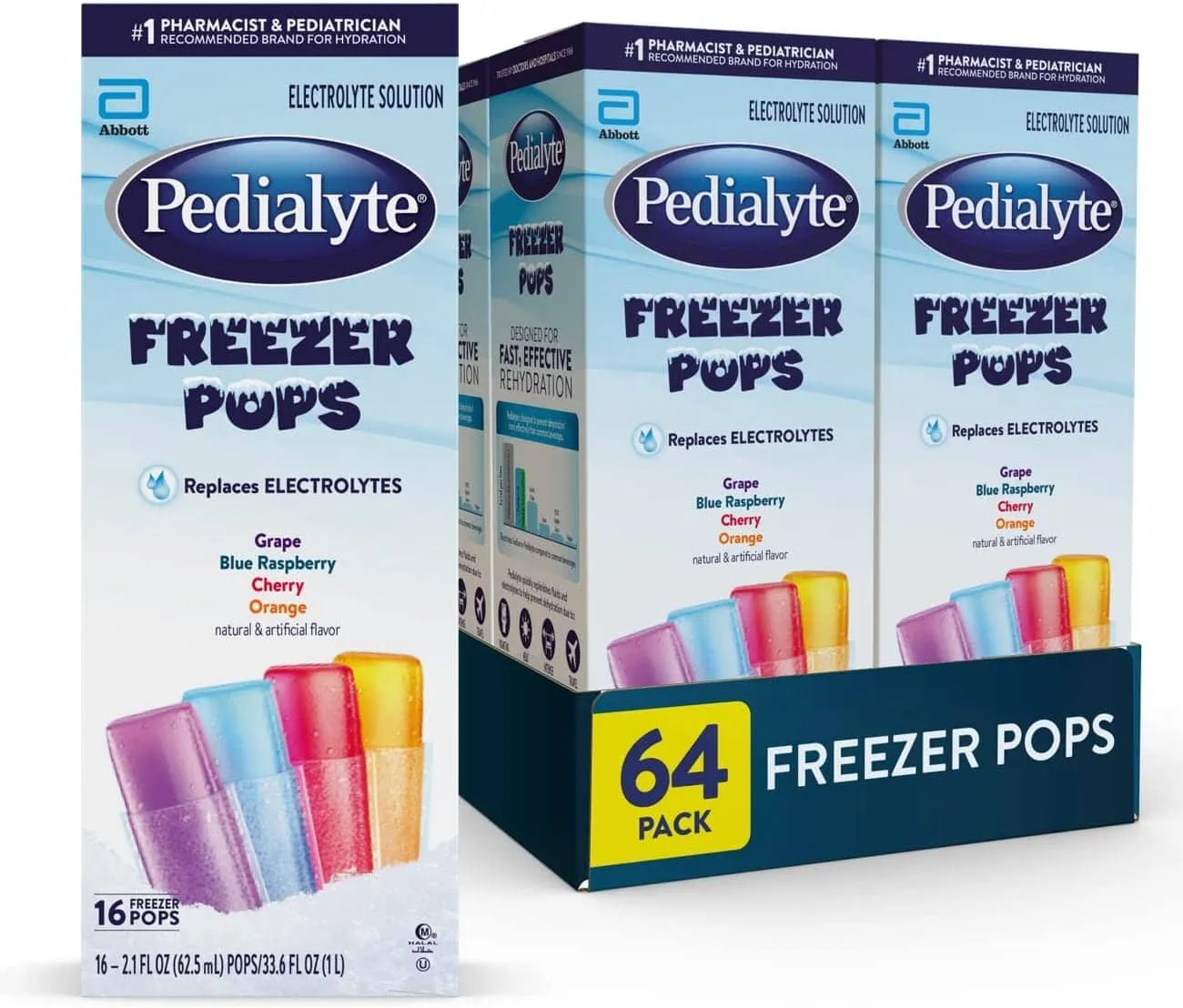 Pedialyte Assorted Freezer Pops Electrolyte Solution