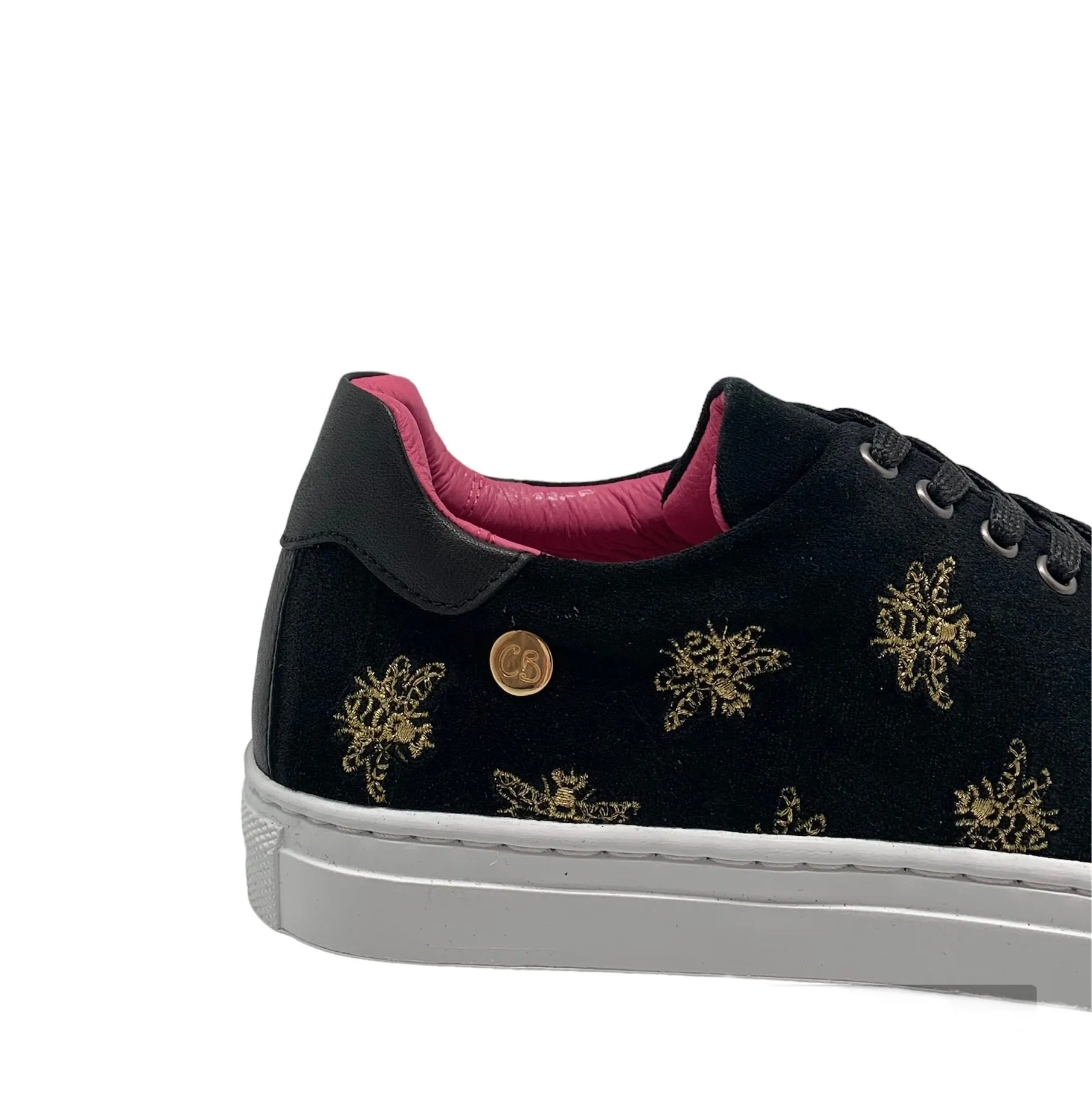 Platinum - Black velvet Crown Bee sneaker