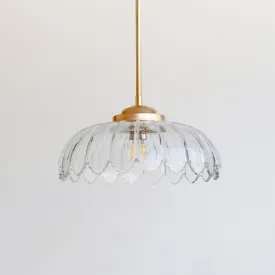 "Petal" Stemmed Pendant Light - Clear Glass