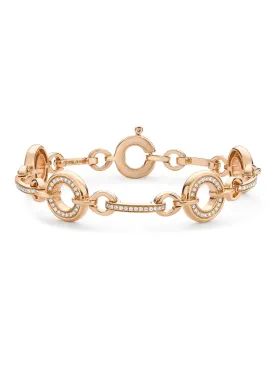 Roulette Medium Classic Rose Gold Diamond Bracelet