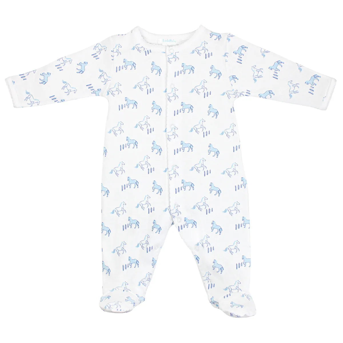 Running Horses Printed  Footie | Baby Boy