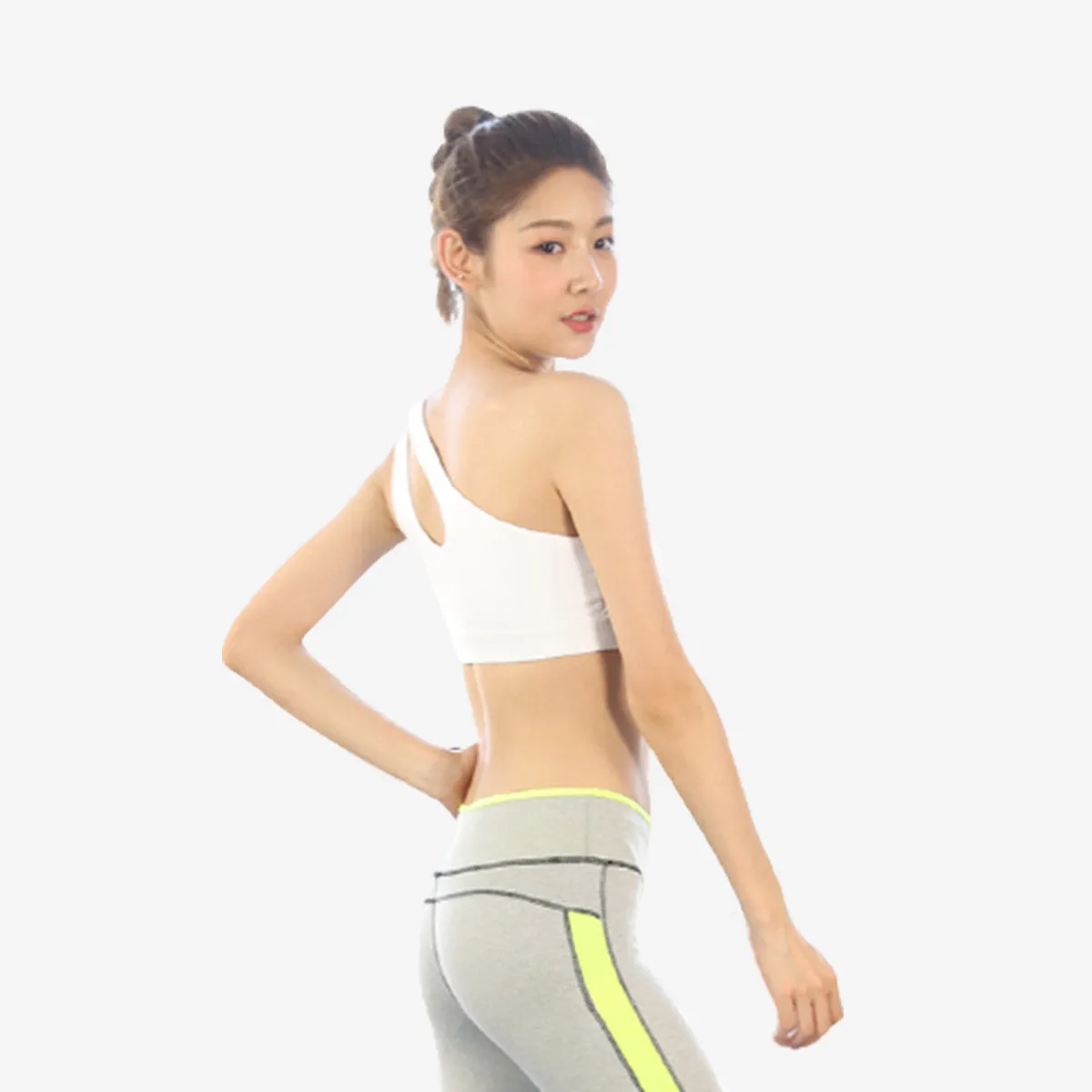 SALE - One Shoulder Front Cut Out Sports Bra