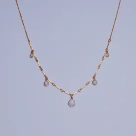 SAMPLE - 5 Station Opalescent Graduated Pendant Necklace