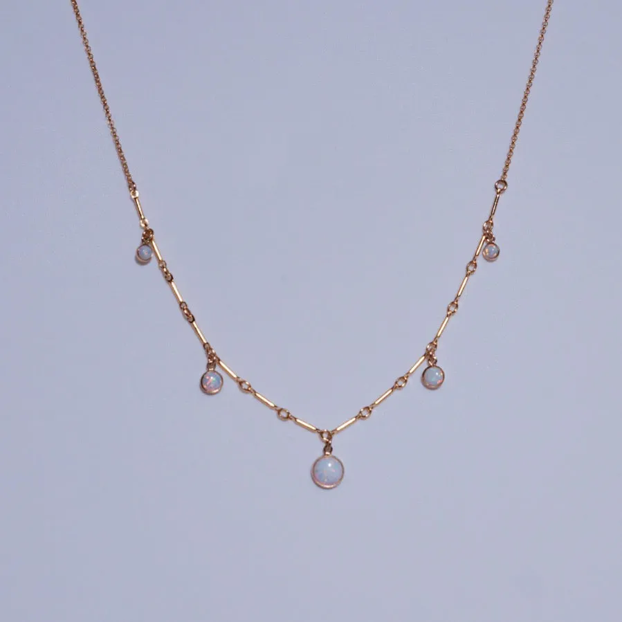 SAMPLE - 5 Station Opalescent Graduated Pendant Necklace